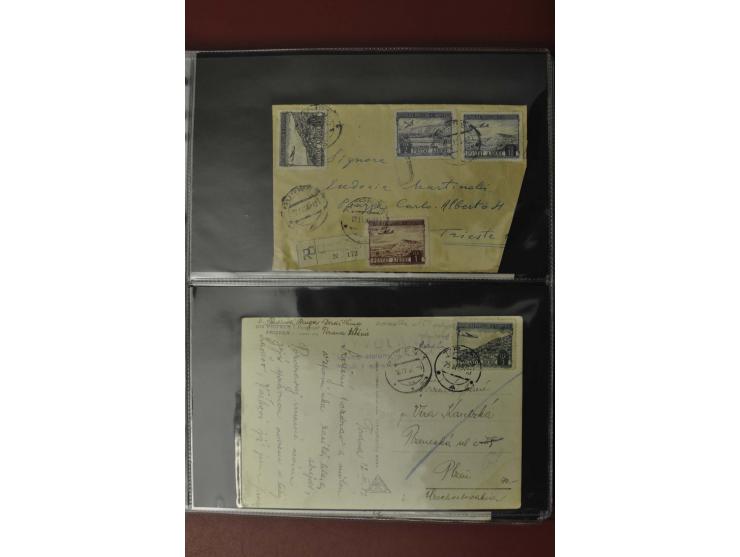 1913/65 (ca.), interessanter und reichhaltiger Posten Briefe, Karten, Ganzsachen und Vorderseiten, dabei Reco, Zensur, Luftpo