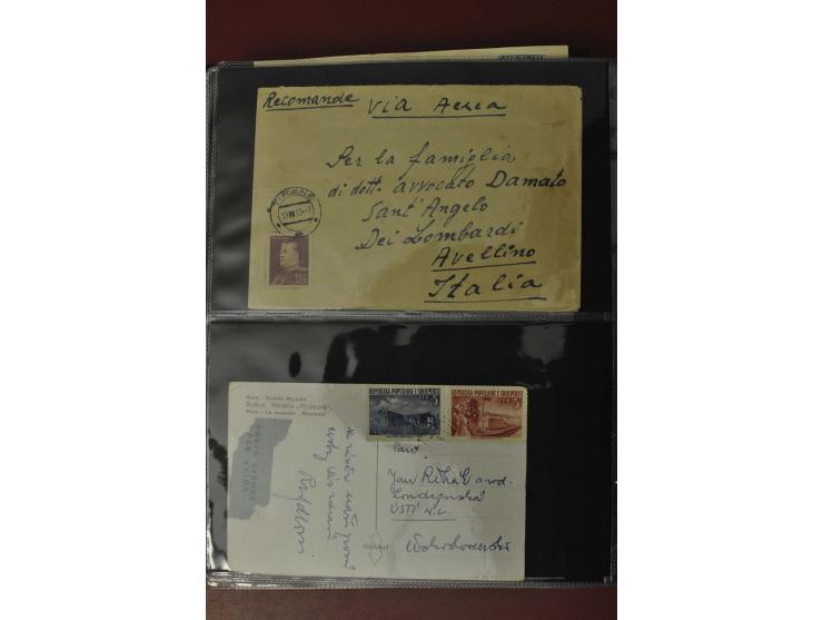 1913/65 (ca.), interessanter und reichhaltiger Posten Briefe, Karten, Ganzsachen und Vorderseiten, dabei Reco, Zensur, Luftpo