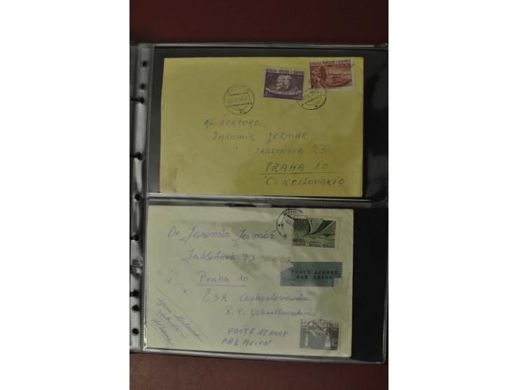 1913/65 (ca.), interessanter und reichhaltiger Posten Briefe, Karten, Ganzsachen und Vorderseiten, dabei Reco, Zensur, Luftpo