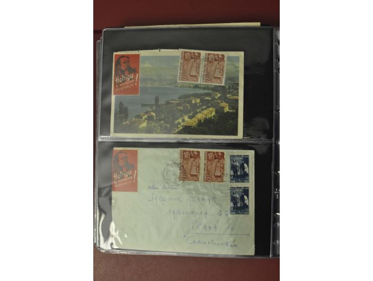 1913/65 (ca.), interessanter und reichhaltiger Posten Briefe, Karten, Ganzsachen und Vorderseiten, dabei Reco, Zensur, Luftpo