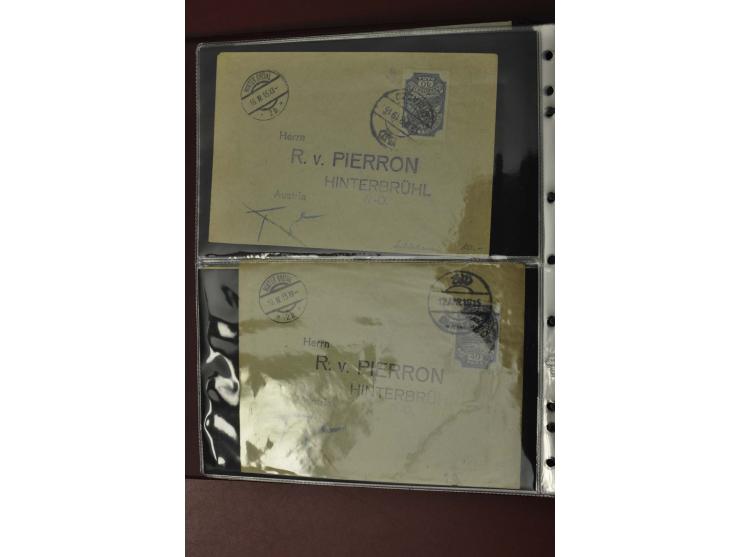 1913/65 (ca.), interessanter und reichhaltiger Posten Briefe, Karten, Ganzsachen und Vorderseiten, dabei Reco, Zensur, Luftpo