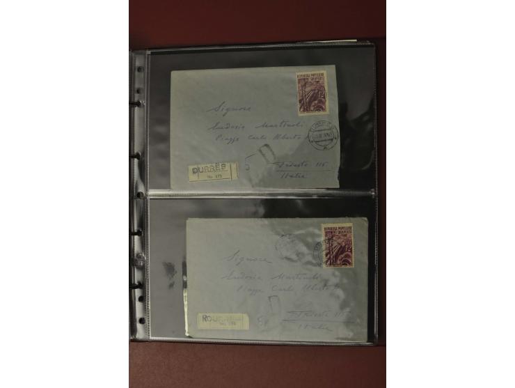 1913/65 (ca.), interessanter und reichhaltiger Posten Briefe, Karten, Ganzsachen und Vorderseiten, dabei Reco, Zensur, Luftpo