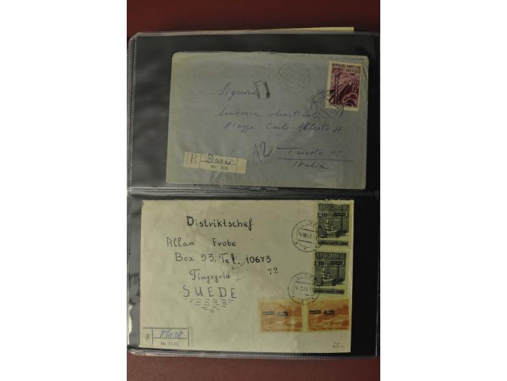 1913/65 (ca.), interessanter und reichhaltiger Posten Briefe, Karten, Ganzsachen und Vorderseiten, dabei Reco, Zensur, Luftpo