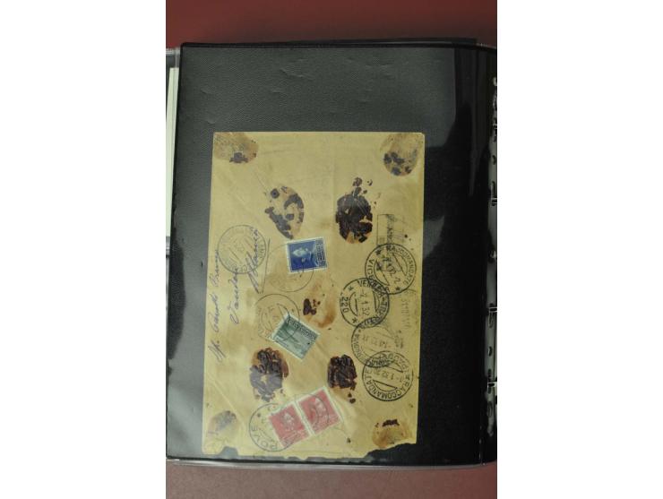 1913/65 (ca.), interessanter und reichhaltiger Posten Briefe, Karten, Ganzsachen und Vorderseiten, dabei Reco, Zensur, Luftpo