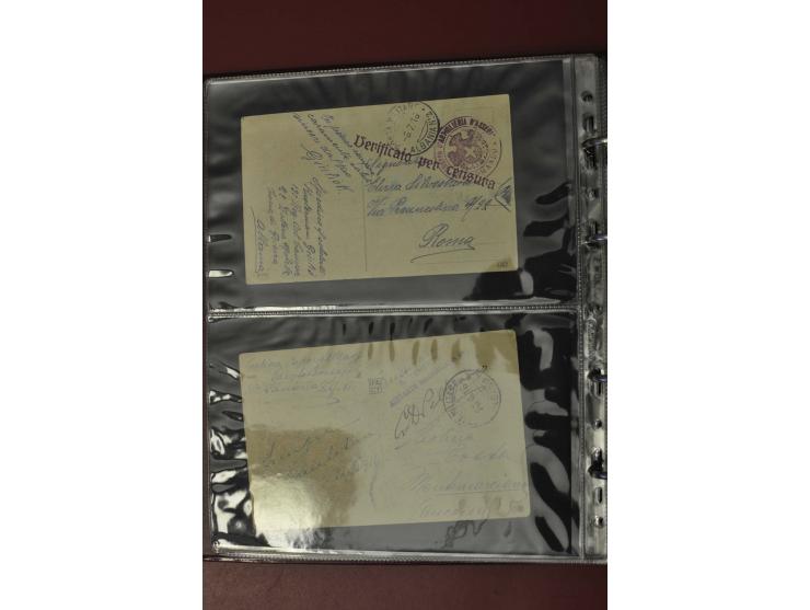 1913/65 (ca.), interessanter und reichhaltiger Posten Briefe, Karten, Ganzsachen und Vorderseiten, dabei Reco, Zensur, Luftpo