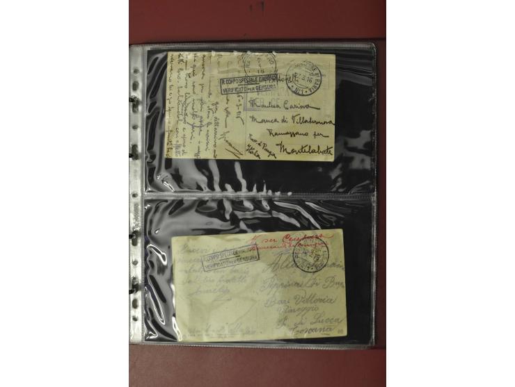 1913/65 (ca.), interessanter und reichhaltiger Posten Briefe, Karten, Ganzsachen und Vorderseiten, dabei Reco, Zensur, Luftpo