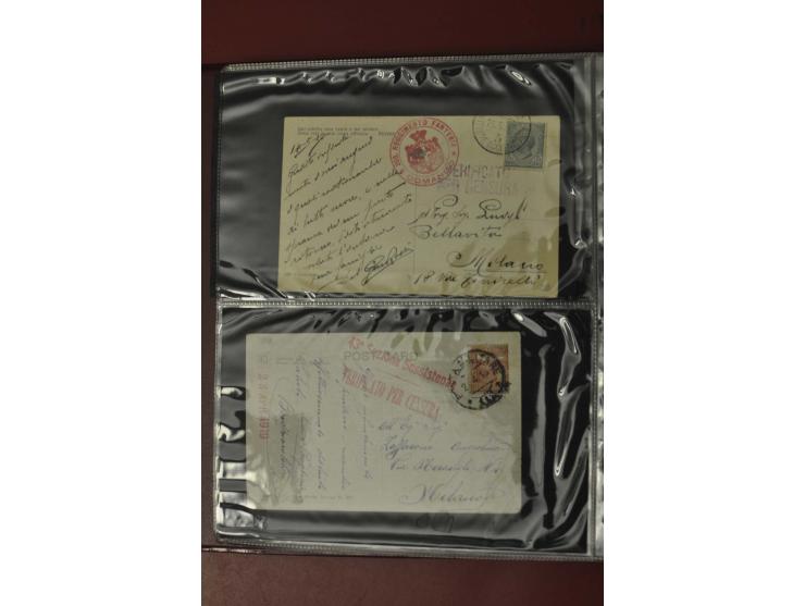 1913/65 (ca.), interessanter und reichhaltiger Posten Briefe, Karten, Ganzsachen und Vorderseiten, dabei Reco, Zensur, Luftpo