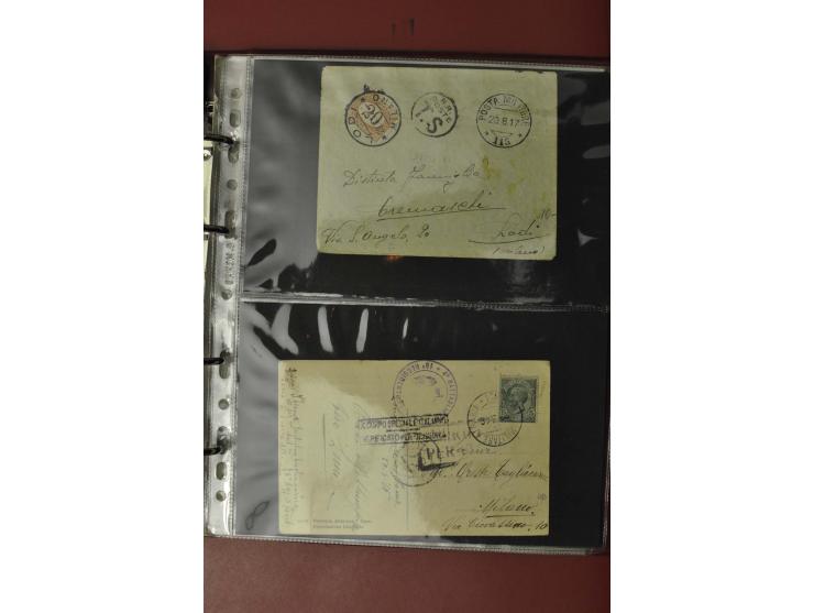 1913/65 (ca.), interessanter und reichhaltiger Posten Briefe, Karten, Ganzsachen und Vorderseiten, dabei Reco, Zensur, Luftpo