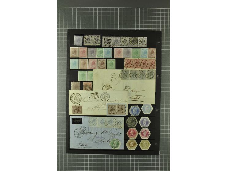 1849/1970, enorm inhaltsreiche Sammlung beginnend mit Mi.-Nr. 1 und 2 mit je über 60 Exemplaren inkl. Paaren und Briefen, des