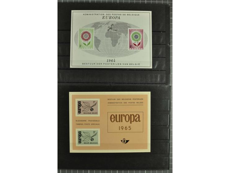 1956/80, Europa-Ausgaben 1956-1971, 1979 und 1980 als offiz. Gedenblätter der Post, Sammlung mit 18 verschiedenen, 1 Blatt fl