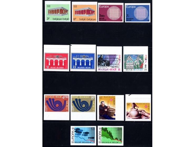 1969/86, Europa-Ausgaben ungezähnt mit rückseitiger Nummer, 7 verschiedene Jahre mit je 2 Werten