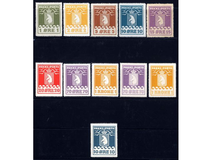 1915/37, Zusammenstellung mit Mi.-Nr. 4-8A, 7-11B und 13-14, 15 Öre ohne Gummi, sonst ungebraucht/postfrisch, Pracht