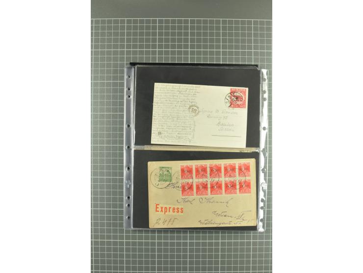 1919/24, Posten Briefe, Karten und Ganzsachen, teils philatelistisch aber auch Reco und Zensur, dazu etwas Vor- und Nachläufe