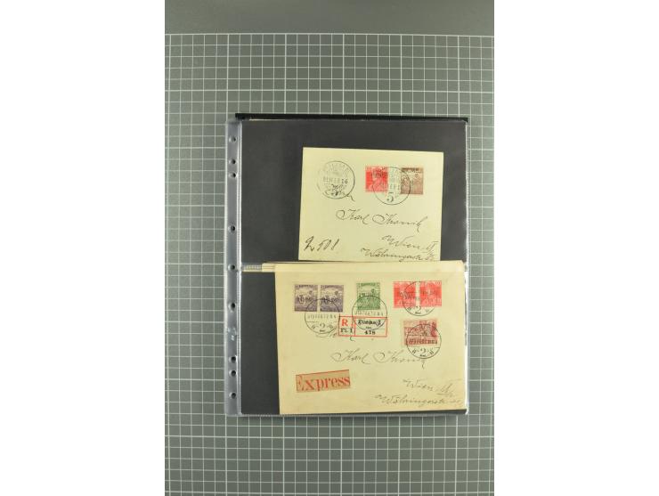 1919/24, Posten Briefe, Karten und Ganzsachen, teils philatelistisch aber auch Reco und Zensur, dazu etwas Vor- und Nachläufe
