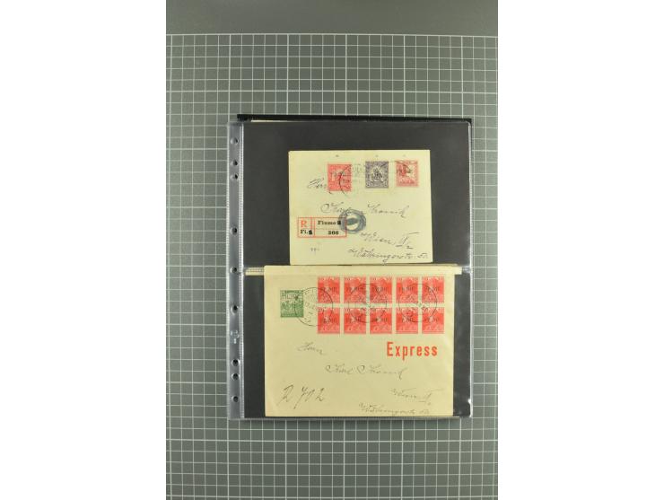 1919/24, Posten Briefe, Karten und Ganzsachen, teils philatelistisch aber auch Reco und Zensur, dazu etwas Vor- und Nachläufe