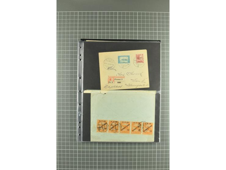1919/24, Posten Briefe, Karten und Ganzsachen, teils philatelistisch aber auch Reco und Zensur, dazu etwas Vor- und Nachläufe