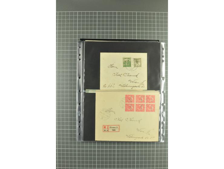 1919/24, Posten Briefe, Karten und Ganzsachen, teils philatelistisch aber auch Reco und Zensur, dazu etwas Vor- und Nachläufe