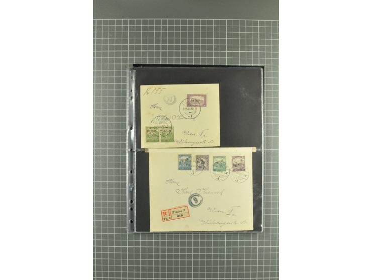1919/24, Posten Briefe, Karten und Ganzsachen, teils philatelistisch aber auch Reco und Zensur, dazu etwas Vor- und Nachläufe