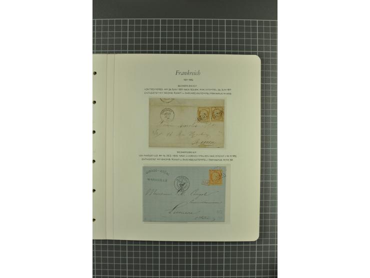 1849/1900, überwiegend gestempelte Sammlung mit u.a. Mi.-Nr. 7 (2), 32, Porto und 22 Briefen mit u.a. Mi.-Nr. 16 (4er-Block) 