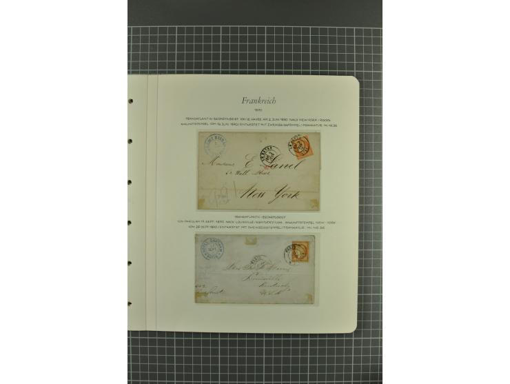 1849/1900, überwiegend gestempelte Sammlung mit u.a. Mi.-Nr. 7 (2), 32, Porto und 22 Briefen mit u.a. Mi.-Nr. 16 (4er-Block) 