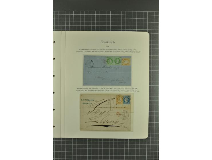 1849/1900, überwiegend gestempelte Sammlung mit u.a. Mi.-Nr. 7 (2), 32, Porto und 22 Briefen mit u.a. Mi.-Nr. 16 (4er-Block) 