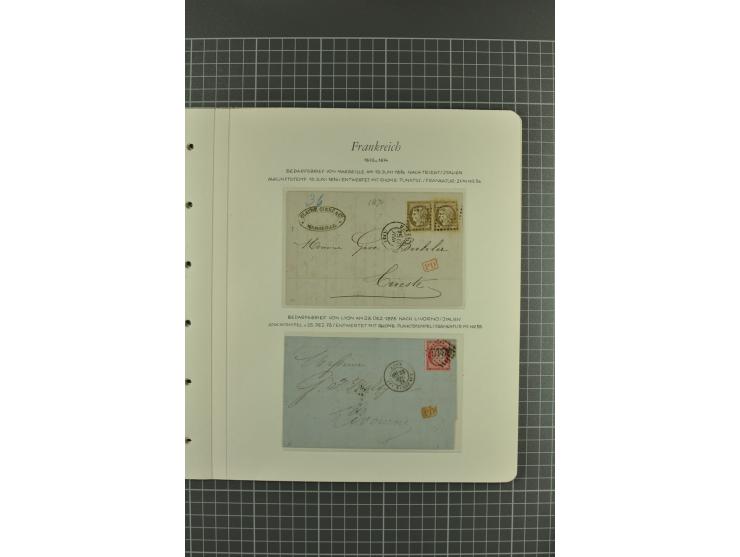 1849/1900, überwiegend gestempelte Sammlung mit u.a. Mi.-Nr. 7 (2), 32, Porto und 22 Briefen mit u.a. Mi.-Nr. 16 (4er-Block) 