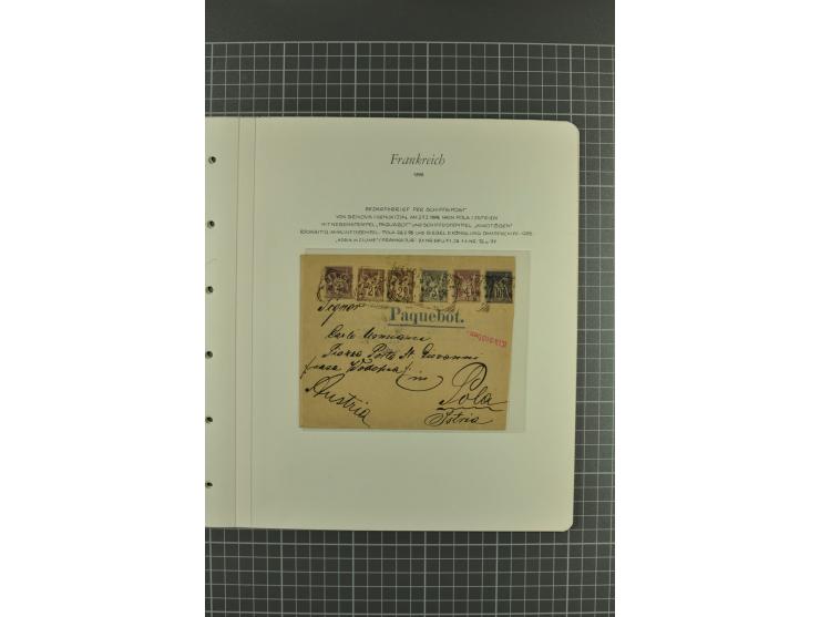 1849/1900, überwiegend gestempelte Sammlung mit u.a. Mi.-Nr. 7 (2), 32, Porto und 22 Briefen mit u.a. Mi.-Nr. 16 (4er-Block) 