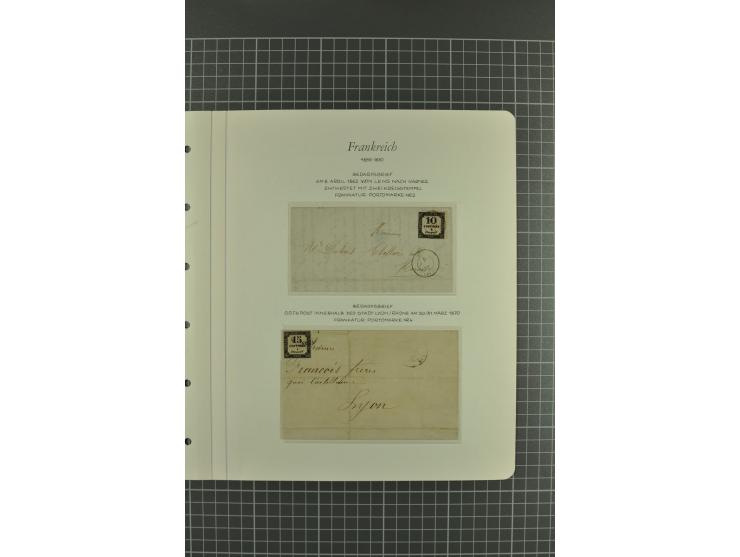 1849/1900, überwiegend gestempelte Sammlung mit u.a. Mi.-Nr. 7 (2), 32, Porto und 22 Briefen mit u.a. Mi.-Nr. 16 (4er-Block) 