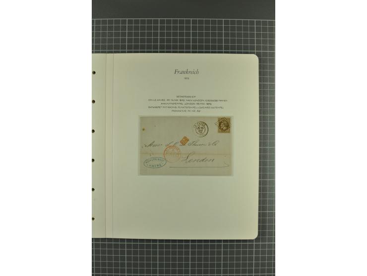 1849/1900, überwiegend gestempelte Sammlung mit u.a. Mi.-Nr. 7 (2), 32, Porto und 22 Briefen mit u.a. Mi.-Nr. 16 (4er-Block) 