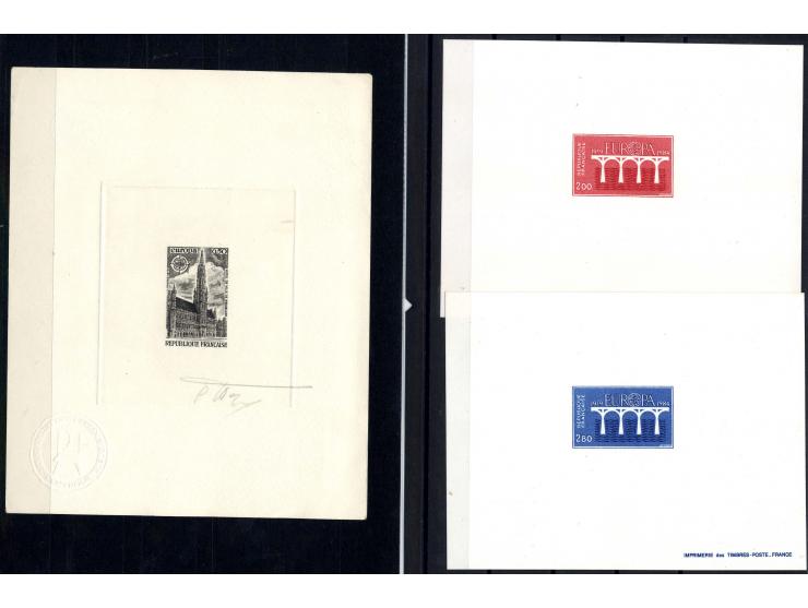 1959/90, Europa-Ausgaben ungezähnt, 6 verschiedene Jahre mit je 2 Werten, dazu je 2 Eupreuve de Luxe 1965 und 1984, 0,50 Fr. 