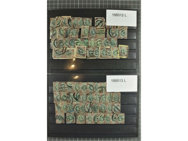 1850/1920 (ca.), fast ausschließlich gestempelter Lagerbestand von über 8000 Werten, dabei auch diverse Shilling-Werte, riesi