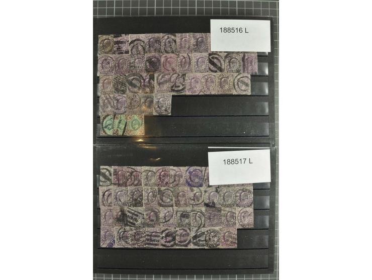 1850/1920 (ca.), fast ausschließlich gestempelter Lagerbestand von über 8000 Werten, dabei auch diverse Shilling-Werte, riesi