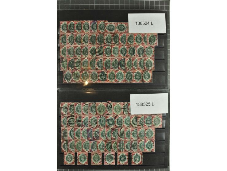 1850/1920 (ca.), fast ausschließlich gestempelter Lagerbestand von über 8000 Werten, dabei auch diverse Shilling-Werte, riesi
