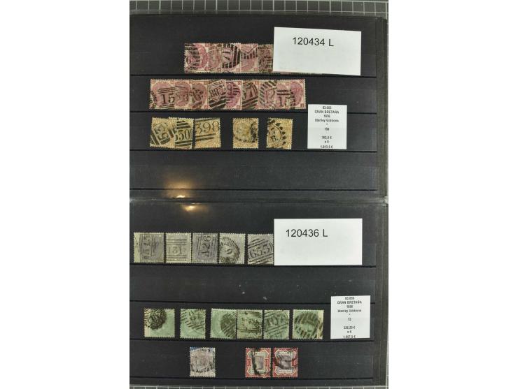 1850/1920 (ca.), fast ausschließlich gestempelter Lagerbestand von über 8000 Werten, dabei auch diverse Shilling-Werte, riesi