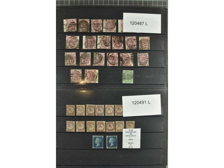 1850/1920 (ca.), fast ausschließlich gestempelter Lagerbestand von über 8000 Werten, dabei auch diverse Shilling-Werte, riesi