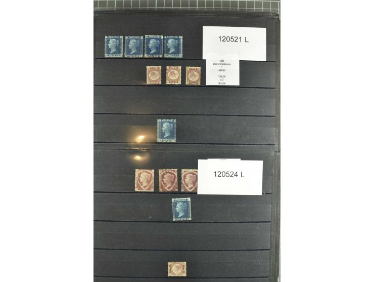 1850/1920 (ca.), fast ausschließlich gestempelter Lagerbestand von über 8000 Werten, dabei auch diverse Shilling-Werte, riesi