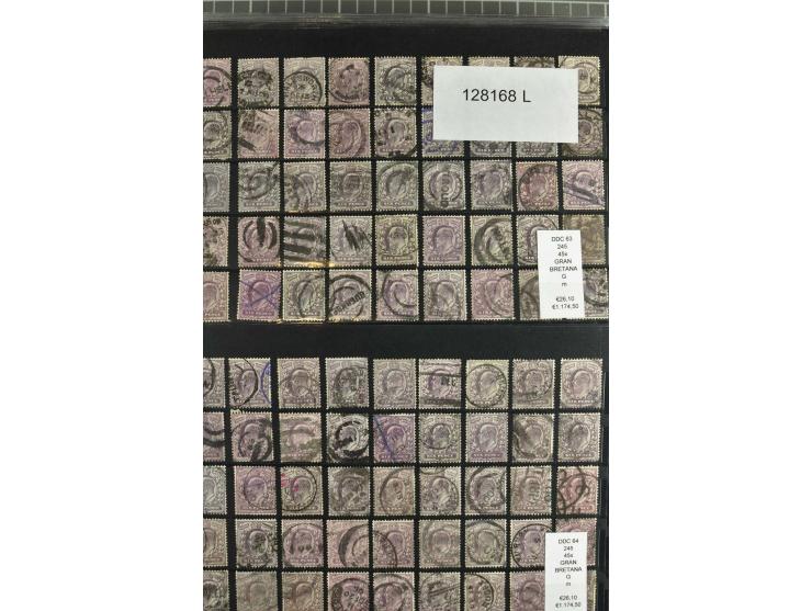 1850/1920 (ca.), fast ausschließlich gestempelter Lagerbestand von über 8000 Werten, dabei auch diverse Shilling-Werte, riesi