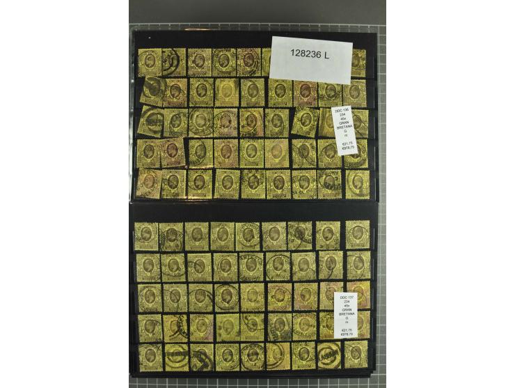 1850/1920 (ca.), fast ausschließlich gestempelter Lagerbestand von über 8000 Werten, dabei auch diverse Shilling-Werte, riesi