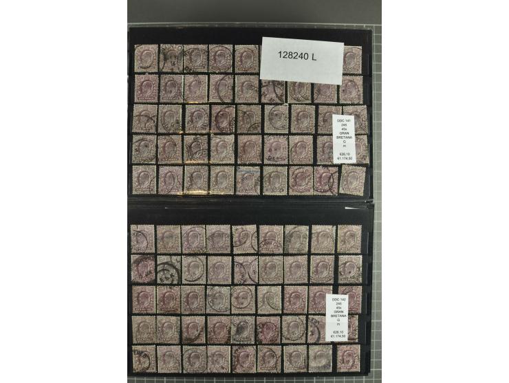 1850/1920 (ca.), fast ausschließlich gestempelter Lagerbestand von über 8000 Werten, dabei auch diverse Shilling-Werte, riesi