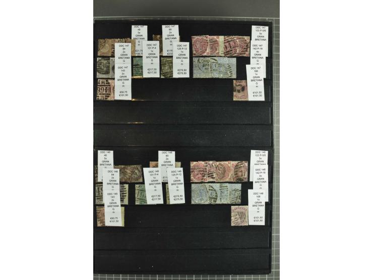 1850/1920 (ca.), fast ausschließlich gestempelter Lagerbestand von über 8000 Werten, dabei auch diverse Shilling-Werte, riesi