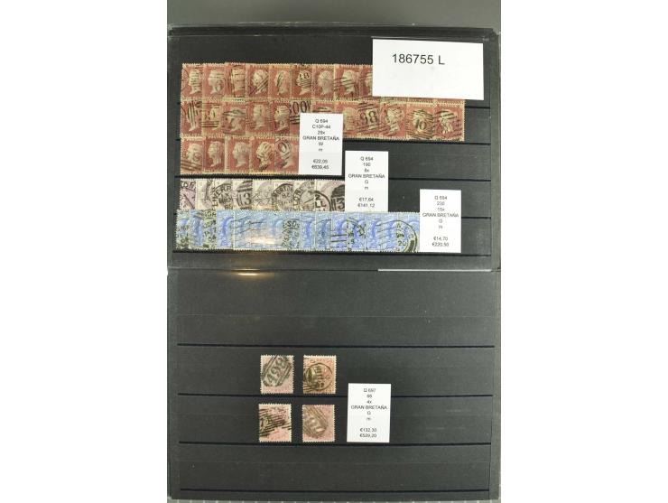 1850/1920 (ca.), fast ausschließlich gestempelter Lagerbestand von über 8000 Werten, dabei auch diverse Shilling-Werte, riesi
