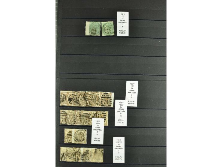 1860/1910, gestempelter Lagerbestand von knapp 8000 gestempelten Werten, dabei viele bessere, auch hohe Shillingwerte