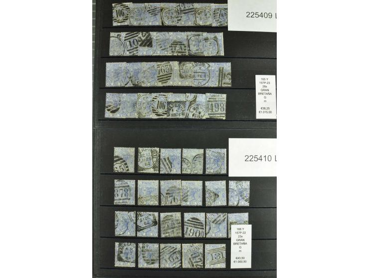 1860/1910, gestempelter Lagerbestand von knapp 8000 gestempelten Werten, dabei viele bessere, auch hohe Shillingwerte