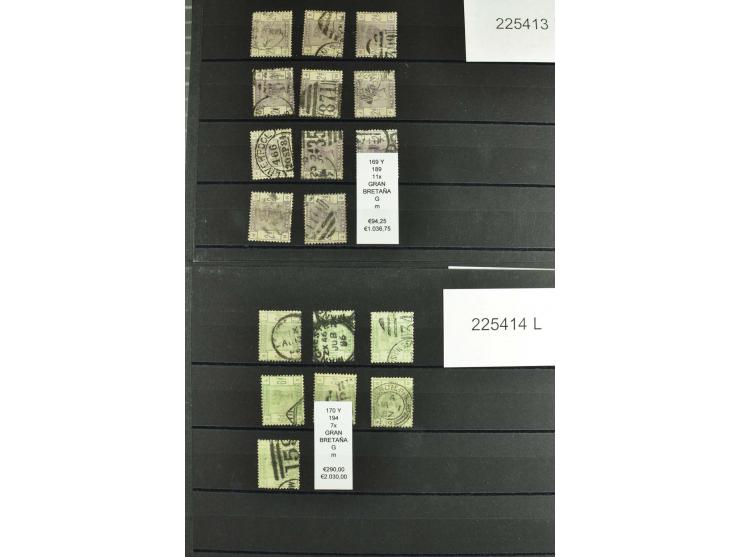 1860/1910, gestempelter Lagerbestand von knapp 8000 gestempelten Werten, dabei viele bessere, auch hohe Shillingwerte