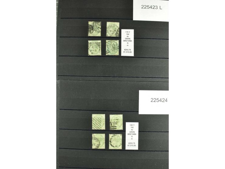 1860/1910, gestempelter Lagerbestand von knapp 8000 gestempelten Werten, dabei viele bessere, auch hohe Shillingwerte
