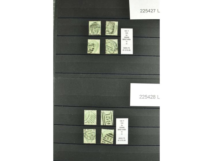 1860/1910, gestempelter Lagerbestand von knapp 8000 gestempelten Werten, dabei viele bessere, auch hohe Shillingwerte