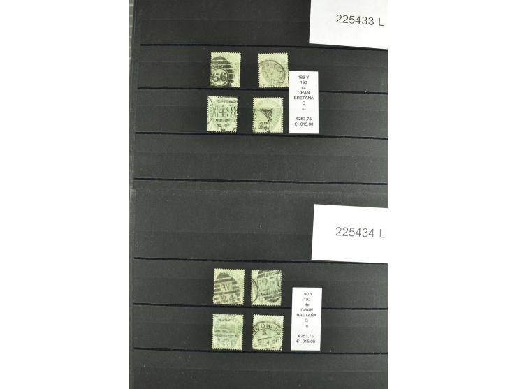 1860/1910, gestempelter Lagerbestand von knapp 8000 gestempelten Werten, dabei viele bessere, auch hohe Shillingwerte
