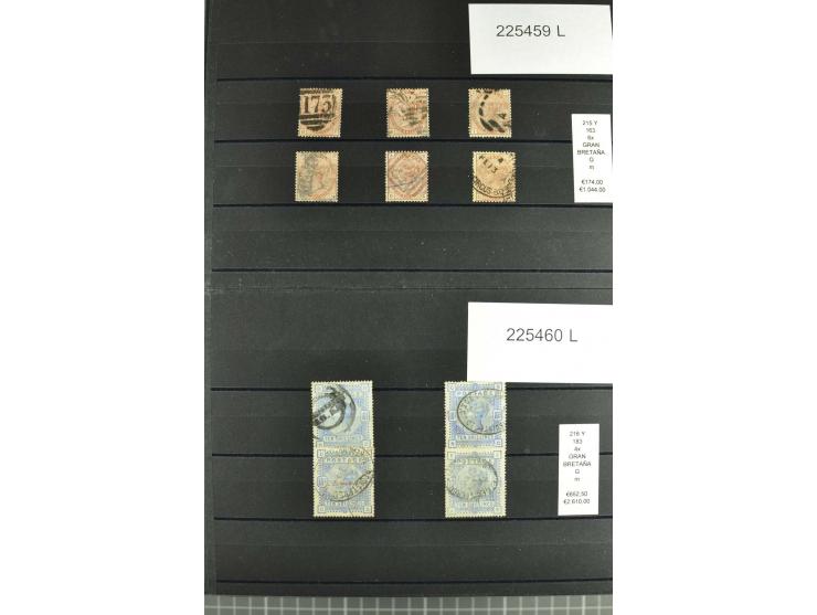 1860/1910, gestempelter Lagerbestand von knapp 8000 gestempelten Werten, dabei viele bessere, auch hohe Shillingwerte