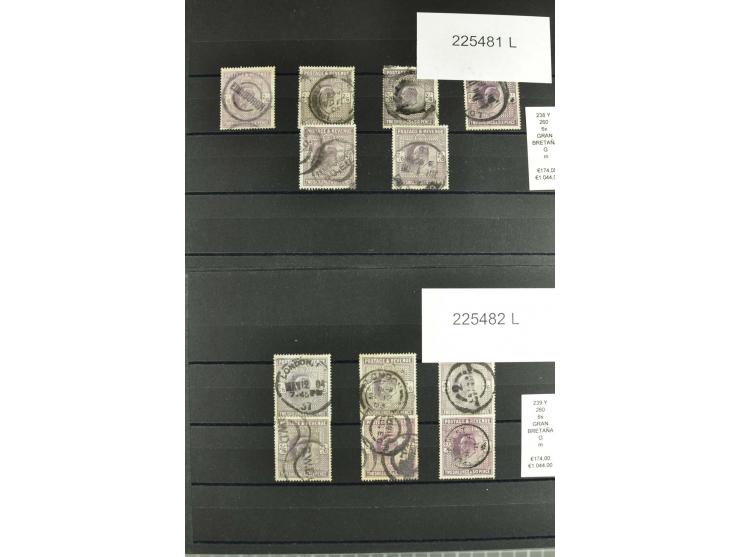 1860/1910, gestempelter Lagerbestand von knapp 8000 gestempelten Werten, dabei viele bessere, auch hohe Shillingwerte