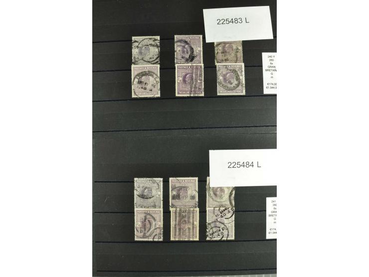 1860/1910, gestempelter Lagerbestand von knapp 8000 gestempelten Werten, dabei viele bessere, auch hohe Shillingwerte